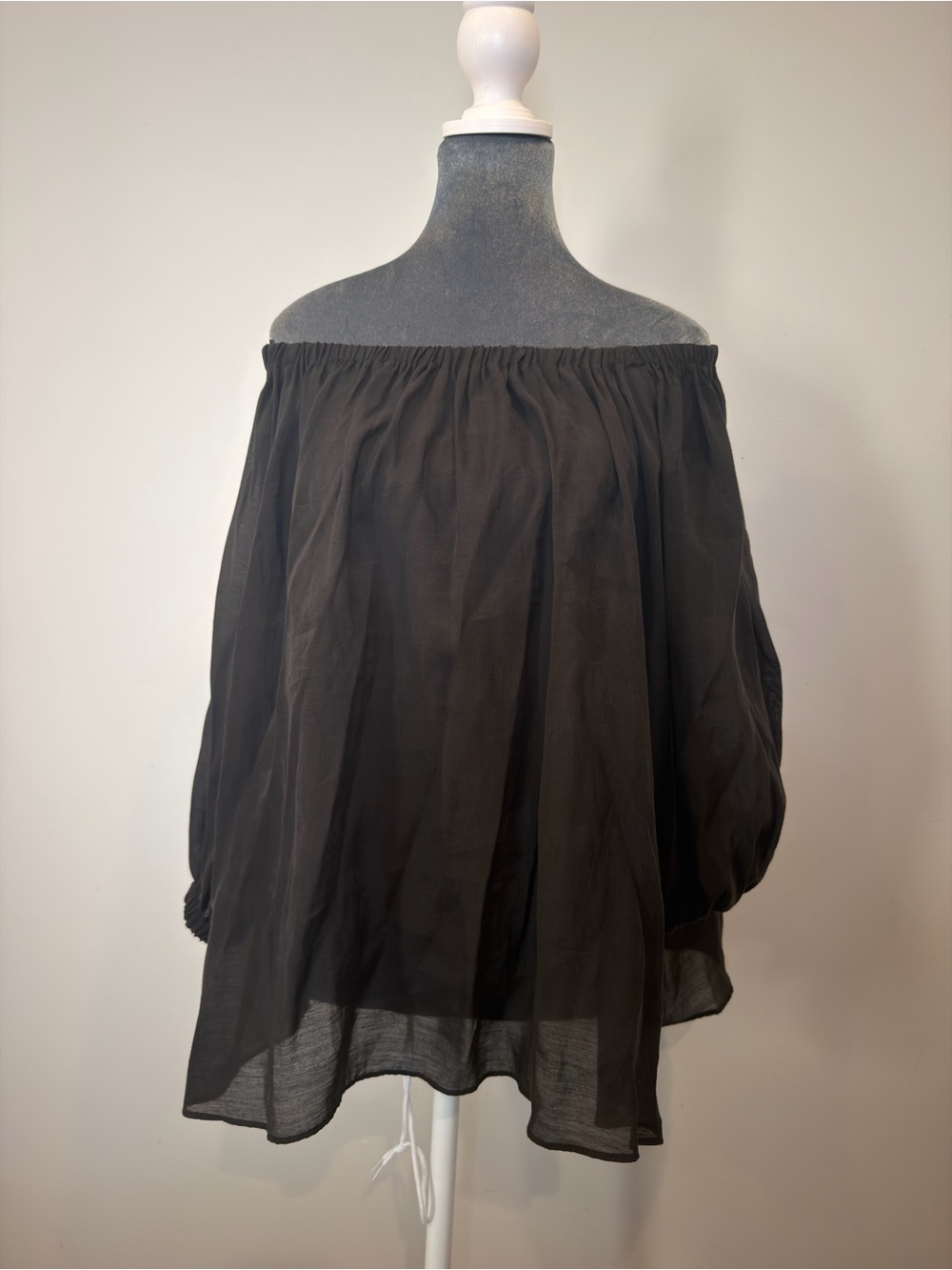 Zara Black Off Shoulder Peasant Blouse